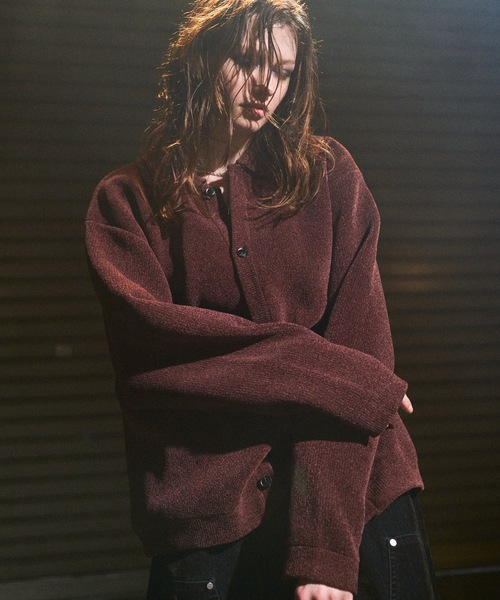 CASPER JOHN（キャスパージョン）の「Mole knit shirts / モールニットシャツ（シャツ/ブラウス・メンズ・ワイン/ブラック/ブルー・LARGE/MEDIUM/SMALL/X-SMALL）」の3枚目の写真