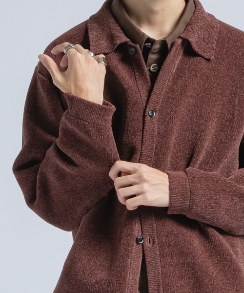 CASPER JOHN（キャスパージョン）の「Mole knit shirts / モールニットシャツ（シャツ/ブラウス・メンズ・ワイン/ブラック/ブルー・LARGE/MEDIUM/SMALL/X-SMALL）」の9枚目の写真