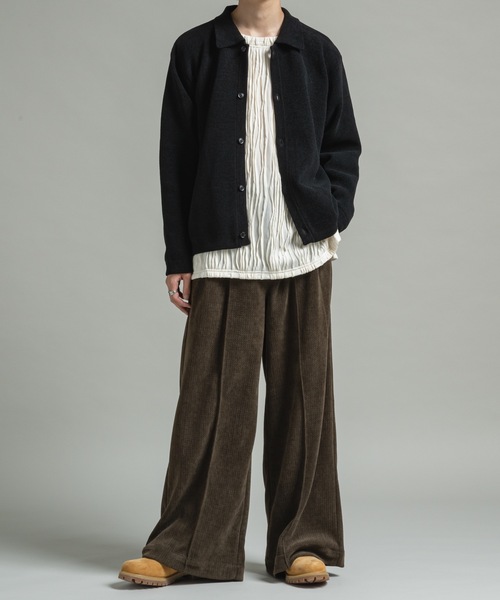 セダクルモケモケボーダーシャギーニット casper johnコーデュロイ