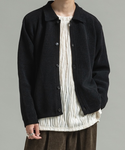 CASPER JOHN（キャスパージョン）の「Mole knit shirts / モールニットシャツ（シャツ/ブラウス・メンズ・ワイン/ブラック/ブルー・LARGE/MEDIUM/SMALL/X-SMALL）」の13枚目の写真
