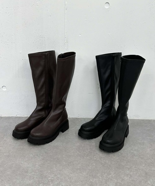 セール】ストレッチロングブーツ（ブーツ）｜archives（アルシーヴ）の
