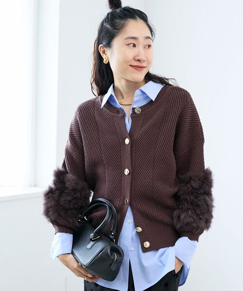 le.coeur blanc(ルクールブラン)の「《手洗い可能》TORRAZZO DONNA別注ラビットファーニット(ニット/セーター・レディース・アイボリー/ブラウン/ブラック/グレー・38)」の1枚目の写真