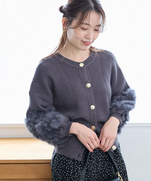 le.coeur blanc(ルクールブラン)の「《手洗い可能》TORRAZZO DONNA別注ラビットファーニット(ニット/セーター・レディース・アイボリー/ブラウン/ブラック/グレー・38)」の4枚目の写真