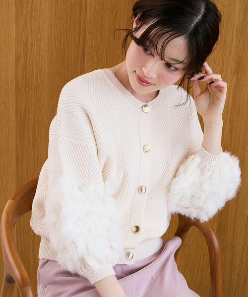 le.coeur blanc(ルクールブラン)の「《手洗い可能》TORRAZZO DONNA別注ラビットファーニット(ニット/セーター・レディース・アイボリー/ブラウン/ブラック/グレー・38)」の2枚目の写真