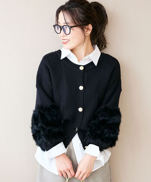 le.coeur blanc(ルクールブラン)の「《手洗い可能》TORRAZZO DONNA別注ラビットファーニット(ニット/セーター・レディース・アイボリー/ブラウン/ブラック/グレー・38)」の3枚目の写真