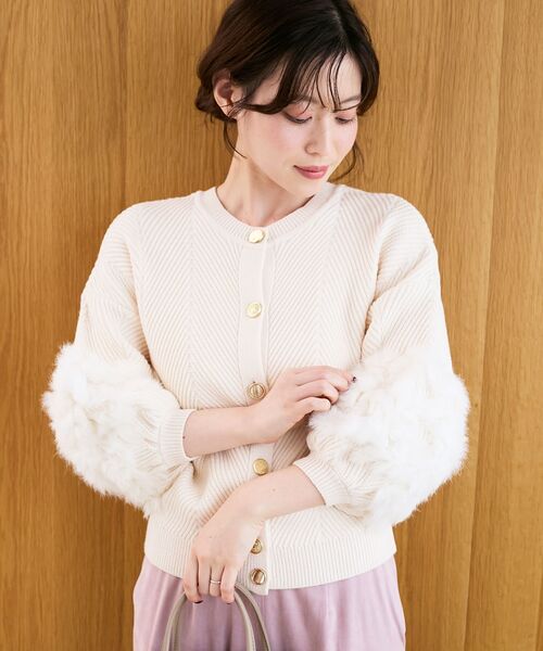 le.coeur blanc(ルクールブラン)の「《手洗い可能》TORRAZZO DONNA別注ラビットファーニット(ニット/セーター・レディース・アイボリー/ブラウン/ブラック/グレー・38)」の7枚目の写真