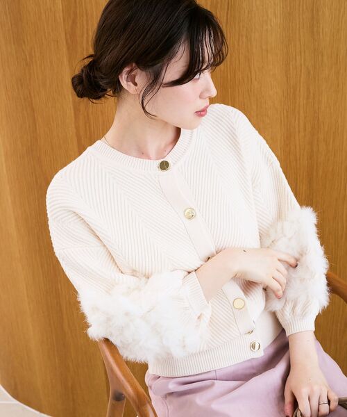 le.coeur blanc(ルクールブラン)の「《手洗い可能》TORRAZZO DONNA別注ラビットファーニット(ニット/セーター・レディース・アイボリー/ブラウン/ブラック/グレー・38)」の11枚目の写真