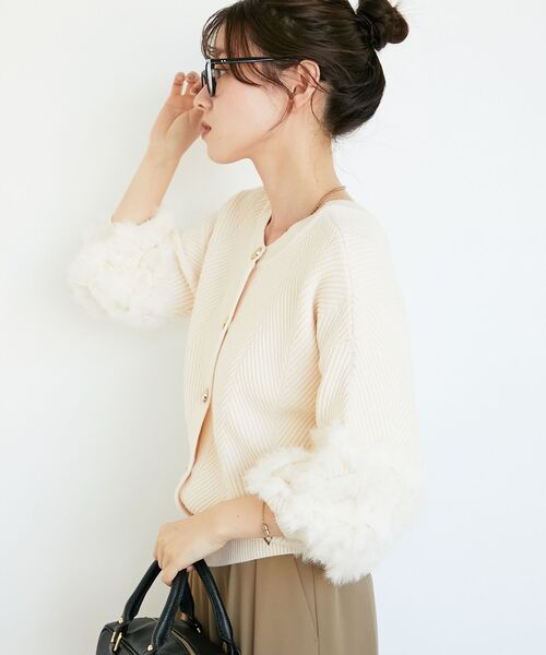le.coeur blanc(ルクールブラン)の「《手洗い可能》TORRAZZO DONNA別注ラビットファーニット(ニット/セーター・レディース・アイボリー/ブラウン/ブラック/グレー・38)」の22枚目の写真