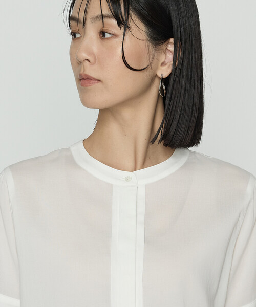 COMME CA（コムサ）の「ドライシアーツイル シャツブラウス（シャツ/ブラウス・レディース・ホワイト/ネイビー・11号/9号）」の14枚目の写真