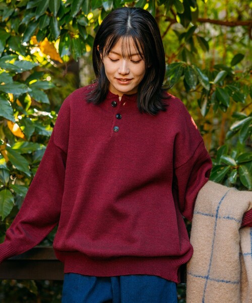 FREAK'S STORE(フリークスストア)の「限定展開 Relax Fit リラックスフィット イージーケア ウォッシャブル ヘンリーネックニット(ニット/セーター・メンズ・ブラック/チャコールグレー/オリーブ/ネイビー/バーガンディー/グレー・LARGE/MEDIUM/SMALL)」の21枚目の写真