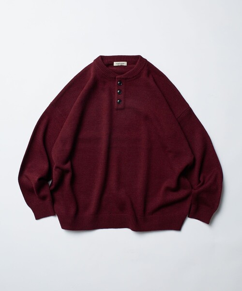 FREAK'S STORE(フリークスストア)の「限定展開 Relax Fit リラックスフィット イージーケア ウォッシャブル ヘンリーネックニット(ニット/セーター・メンズ・ブラック/チャコールグレー/オリーブ/ネイビー/バーガンディー/グレー・LARGE/MEDIUM/SMALL)」の6枚目の写真