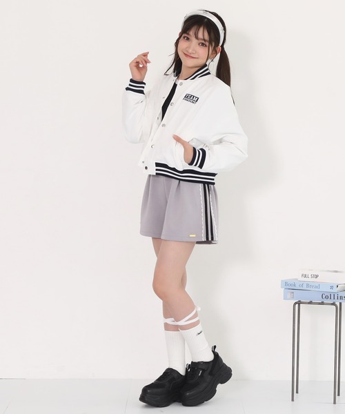 PINKHUNT（ピンクハント）の「PINKHUNT ピンクハント 2ライン ショート丈ロンT 0871K（Tシャツ/カットソー・キッズ・ブラック/パープル/ホワイト・120cm/130cm/140cm/150cm/160cm）」の12枚目の写真