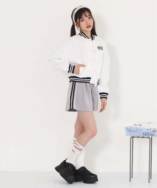 PINKHUNT（ピンクハント）の「PINKHUNT ピンクハント 2ライン ショート丈ロンT 0871K（Tシャツ/カットソー・キッズ・ブラック/パープル/ホワイト・120cm/130cm/140cm/150cm/160cm）」の13枚目の写真