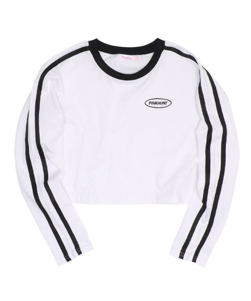 PINKHUNT（ピンクハント）の「PINKHUNT ピンクハント 2ライン ショート丈ロンT 0871K（Tシャツ/カットソー・キッズ・ブラック/パープル/ホワイト・120cm/130cm/140cm/150cm/160cm）」の17枚目の写真