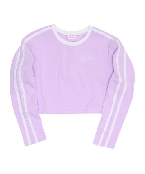 PINKHUNT（ピンクハント）の「PINKHUNT ピンクハント 2ライン ショート丈ロンT 0871K（Tシャツ/カットソー・キッズ・ブラック/パープル/ホワイト・120cm/130cm/140cm/150cm/160cm）」の19枚目の写真