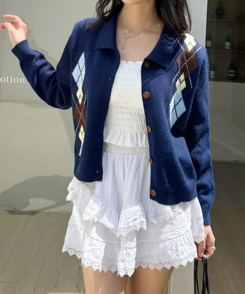 セール】クラシック アーガイル ポロニット（ニット/セーター