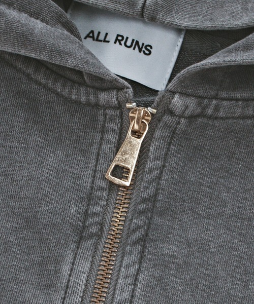 ALL RUNS(オールランズ)の「ヴィンテージ風 洗い加工 ワイドシルエット ジップパーカー(パーカー・メンズ・グレー/ベージュ/ダークブラウン/ブラック・L/M)」の6枚目の写真