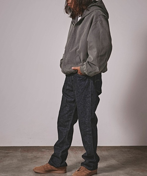 ALL RUNS(オールランズ)の「ヴィンテージ風 洗い加工 ワイドシルエット ジップパーカー(パーカー・メンズ・グレー/ベージュ/ダークブラウン/ブラック・L/M)」の20枚目の写真