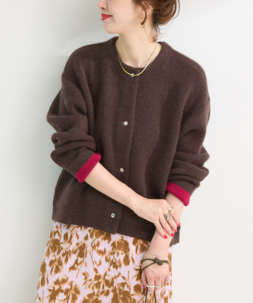 【新品未使用品】2層スムース編みニットブルゾン 2層スムース編みニットブルゾン（カーディガン/ボレロ）｜B.C