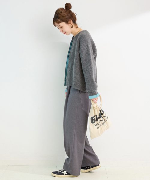 2層スムース編みニットブルゾン（カーディガン/ボレロ）｜B.C STOCK