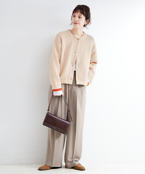 【新品未使用品】2層スムース編みニットブルゾン 2層スムース編みニットブルゾン（カーディガン/ボレロ）｜B.C