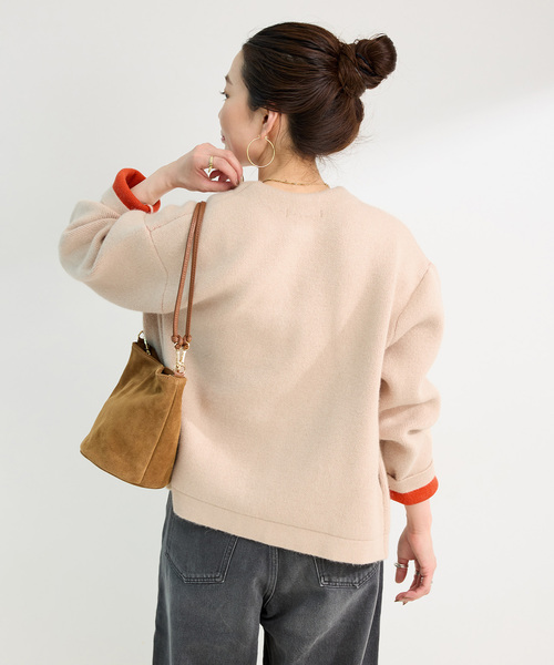 【新品未使用品】2層スムース編みニットブルゾン 2層スムース編みニットブルゾン（カーディガン/ボレロ）｜B.C