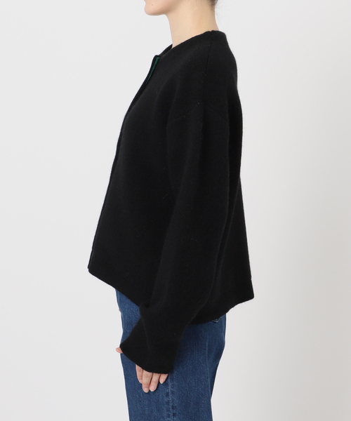 セール】2層スムース編みニットブルゾン（カーディガン/ボレロ）｜B.C