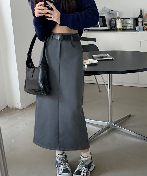 shyam inspiration(シャムインスピレーション)の「マキシ丈 モノトーン バックスリット タイトスカート(スカート・レディース・グレー/ブラック・M/L)」の7枚目の写真