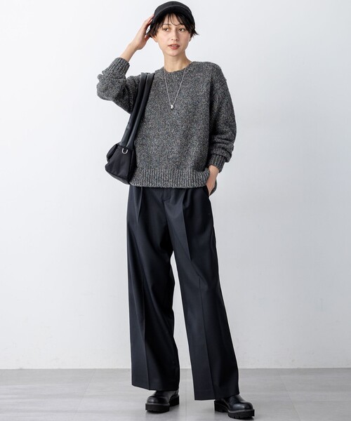 23区 L(ニジュウサンクオオキイサイズ)の「【洗える】マーブルルレックスリリー バルキーニット(ニット/セーター・レディース・黄土色系/グレー系/ライトグレー系・46/44)」の10枚目の写真