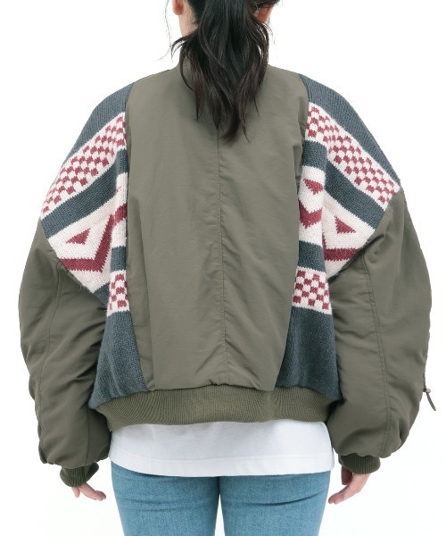 チチカカ（チチカカ）の「Orale! リメイクニットMA-1（MA-1・レディース・ブラック/カーキ・FREE）」の8枚目の写真