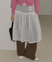 GIUNON（ジウノン）の「2way frill sheer skirt / 2wayフリルシアースカート（スカート・レディース）」