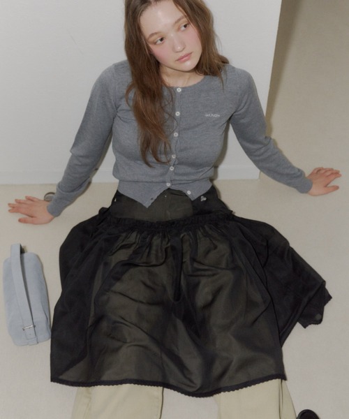 GIUNON（ジウノン）の「2way frill sheer skirt / 2wayフリルシアースカート（スカート・レディース・ブラック/ホワイト・FREE）」の3枚目の写真