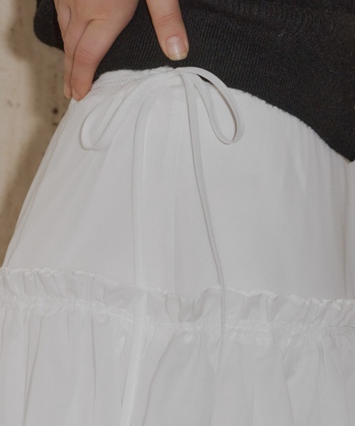 GIUNON（ジウノン）の「2way frill sheer skirt / 2wayフリルシアースカート（スカート・レディース・ブラック/ホワイト・FREE）」の20枚目の写真