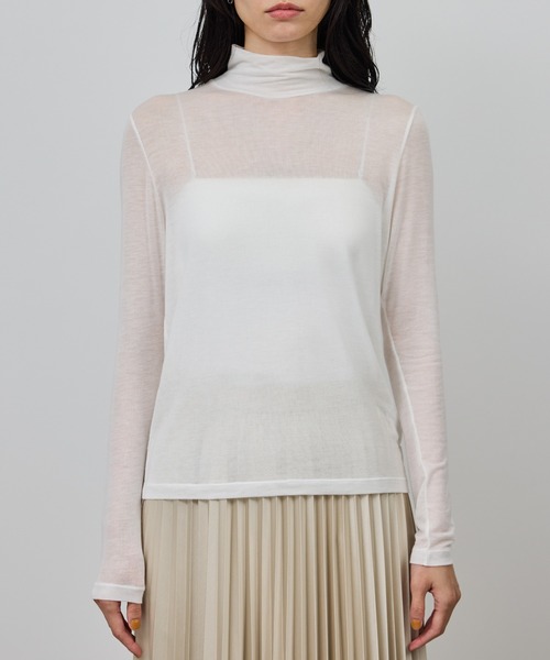 ROPE'（ロペ）の「カシミヤシルクブレンドインナータートルネック/イージーケア（Tシャツ/カットソー・レディース・ブラック/ホワイト・FREE）」の10枚目の写真