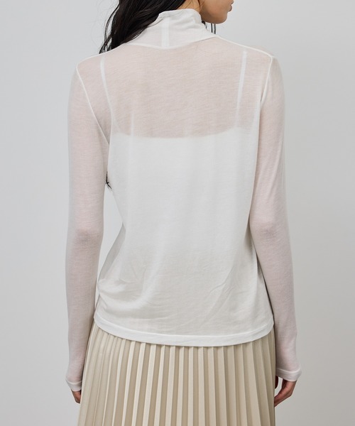 ROPE'（ロペ）の「カシミヤシルクブレンドインナータートルネック/イージーケア（Tシャツ/カットソー・レディース・ブラック/ホワイト・FREE）」の12枚目の写真