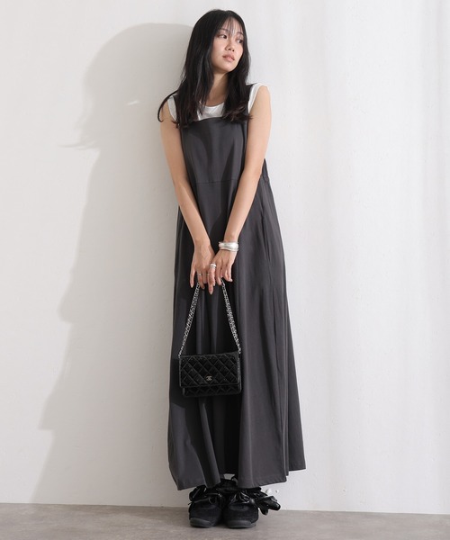 ElegChic(エレグシック)の「コットンブラ紐隠しワンピース(ワンピース・レディース・ブラック/グレー/ベージュ・XL/4L/M)」の3枚目の写真