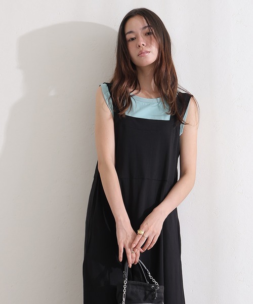 ElegChic(エレグシック)の「コットンブラ紐隠しワンピース(ワンピース・レディース・ブラック/グレー/ベージュ・XL/4L/M)」の2枚目の写真