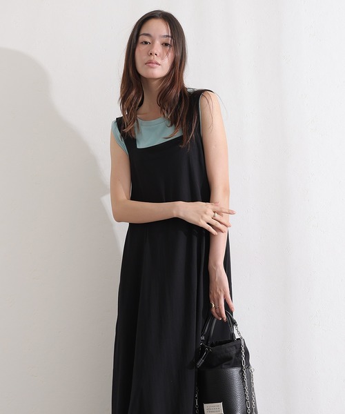 ElegChic(エレグシック)の「コットンブラ紐隠しワンピース(ワンピース・レディース・ブラック/グレー/ベージュ・XL/4L/M)」の7枚目の写真