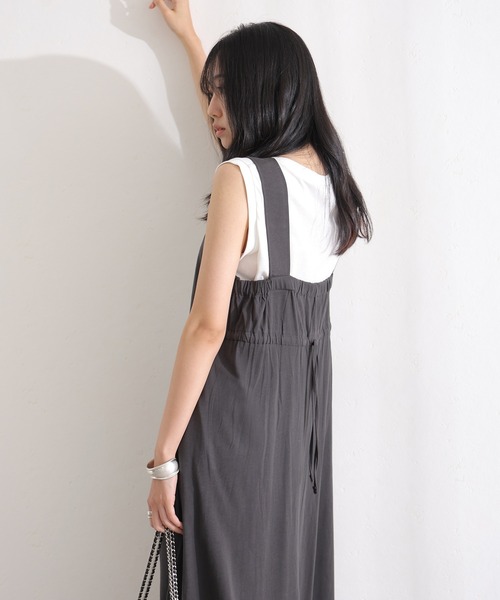 ElegChic(エレグシック)の「コットンブラ紐隠しワンピース(ワンピース・レディース・ブラック/グレー/ベージュ・XL/4L/M)」の10枚目の写真