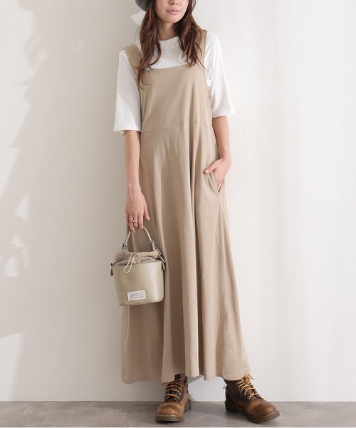 ElegChic(エレグシック)の「コットンブラ紐隠しワンピース(ワンピース・レディース・ブラック/グレー/ベージュ・XL/4L/M)」の13枚目の写真
