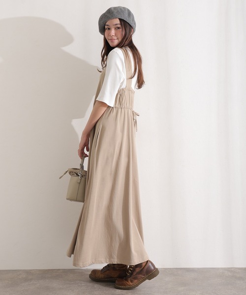 ElegChic(エレグシック)の「コットンブラ紐隠しワンピース(ワンピース・レディース・ブラック/グレー/ベージュ・XL/4L/M)」の14枚目の写真