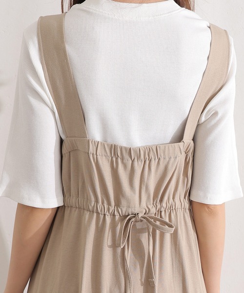 ElegChic(エレグシック)の「コットンブラ紐隠しワンピース(ワンピース・レディース・ブラック/グレー/ベージュ・XL/4L/M)」の19枚目の写真