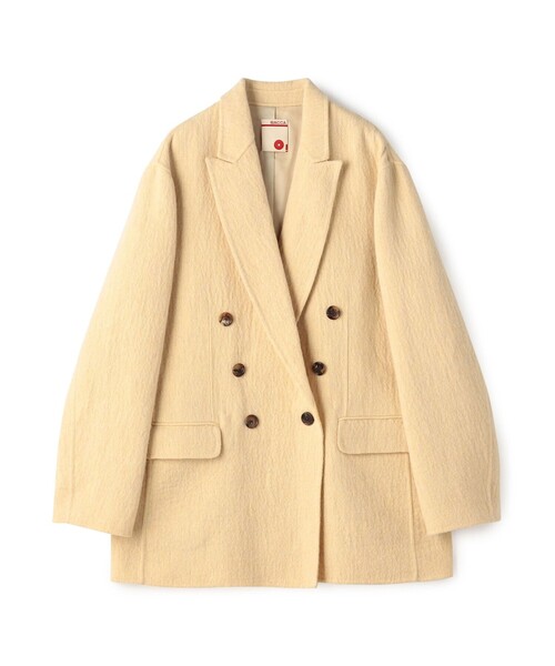 専用　新品✨BEIGE,　ノーカラーリバージャケット　ダブルフェイス オートミールダブルフェイス リバージャケットコート（テーラード