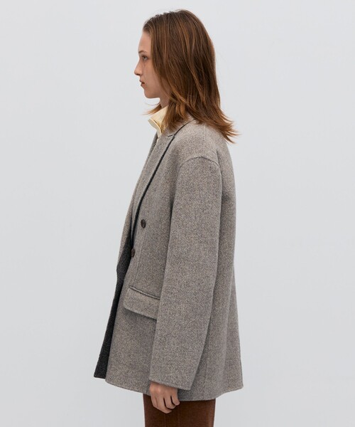 BACCA(バッカ)の「オートミールダブルフェイス リバージャケットコート(テーラードジャケット・レディース・ブラウン/ライトイエロー・36/34)」の6枚目の写真