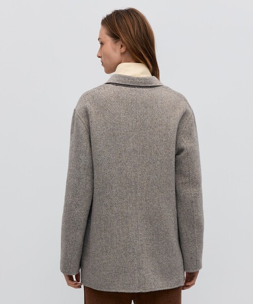 BACCA(バッカ)の「オートミールダブルフェイス リバージャケットコート(テーラードジャケット・レディース・ブラウン/ライトイエロー・36/34)」の7枚目の写真