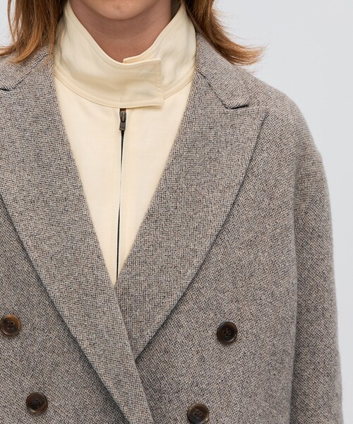 BACCA(バッカ)の「オートミールダブルフェイス リバージャケットコート(テーラードジャケット・レディース・ブラウン/ライトイエロー・36/34)」の9枚目の写真