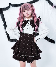 Magia Charm（マギアチャーム）の「【3点セット】モノグラムセットアップ / ミニワンピ ショートパンツ リボン（ワンピース）」