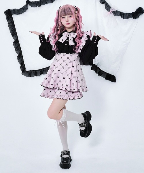 Magia Charm(マギアチャーム)の「【3点セット】モノグラムセットアップ / ミニワンピ ショートパンツ リボン(ワンピース・レディース・ブラック/ピンク・F)」の17枚目の写真