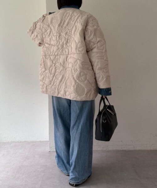 ear PAPILLONNER（イアパピヨネ）の「《WEB限定カラーあり》楽器柄/スポーツ柄/キルティングジャケット/アウター【SUM1 STYLE(スミスタイル)】（その他アウター・レディース・ブラウン/カーキ/アイボリー/ブラック系その他/ブラック・FREE）」の13枚目の写真