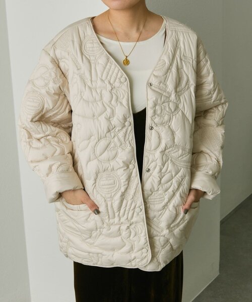 ear PAPILLONNER（イアパピヨネ）の「《WEB限定カラーあり》楽器柄/スポーツ柄/キルティングジャケット/アウター【SUM1 STYLE(スミスタイル)】（その他アウター・レディース・ブラウン/カーキ/アイボリー/ブラック系その他/ブラック・FREE）」の11枚目の写真